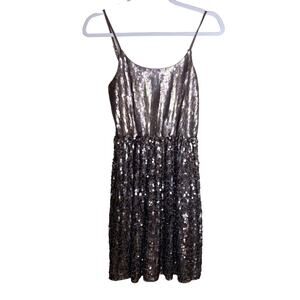 EXPRESS Gold Sequin mini party dress XS